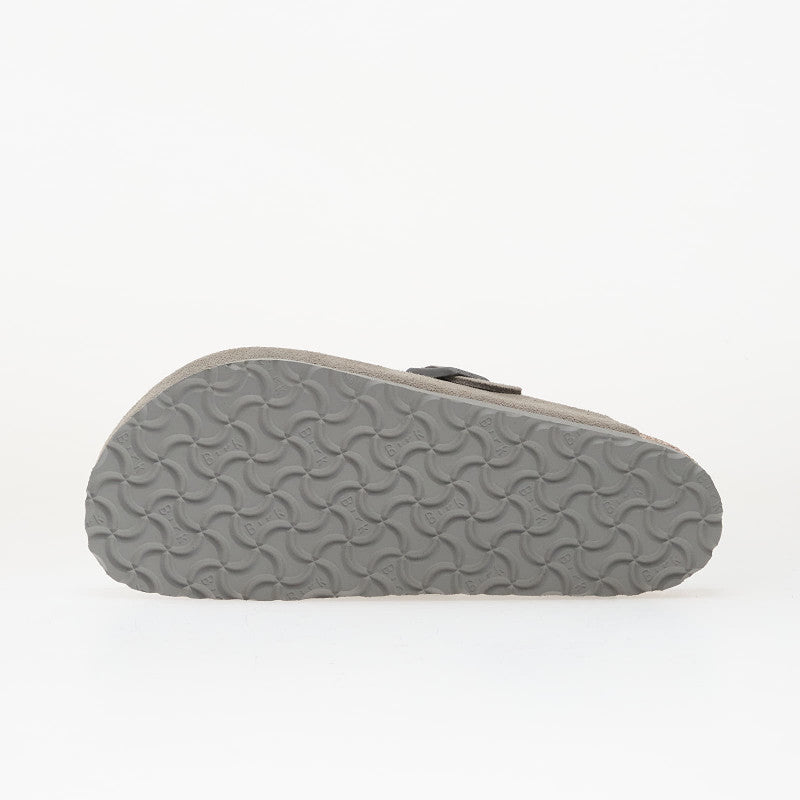 Birkenstock Boston Soft Footbed Suede Leather Stone Coin