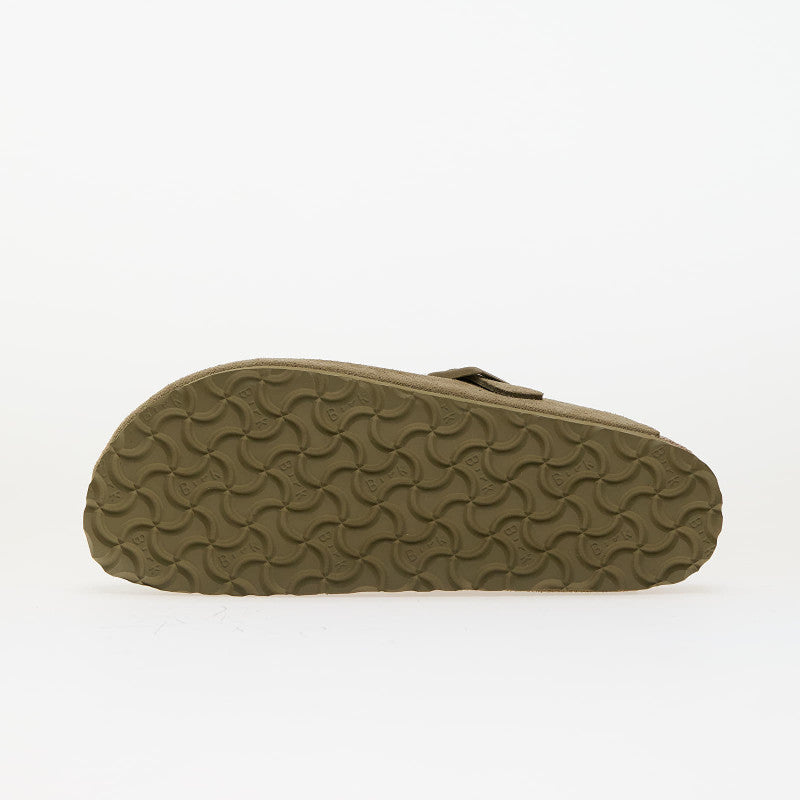 Birkenstock Boston Suede Leather Faded Khaki