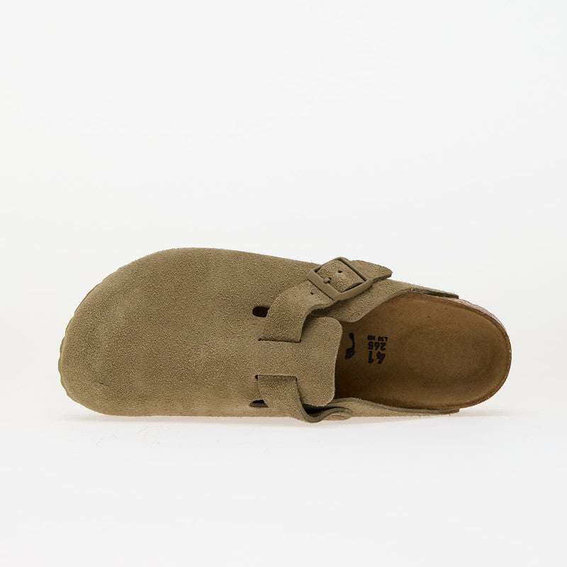 Birkenstock Boston Suede Leather Faded Khaki