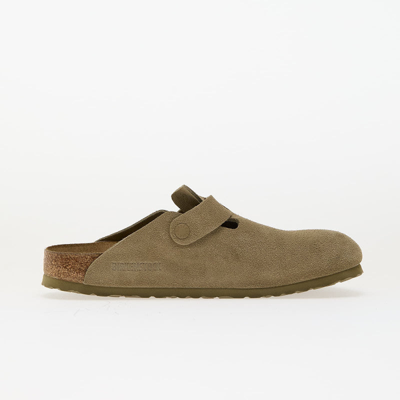 Birkenstock Boston Suede Leather Faded Khaki
