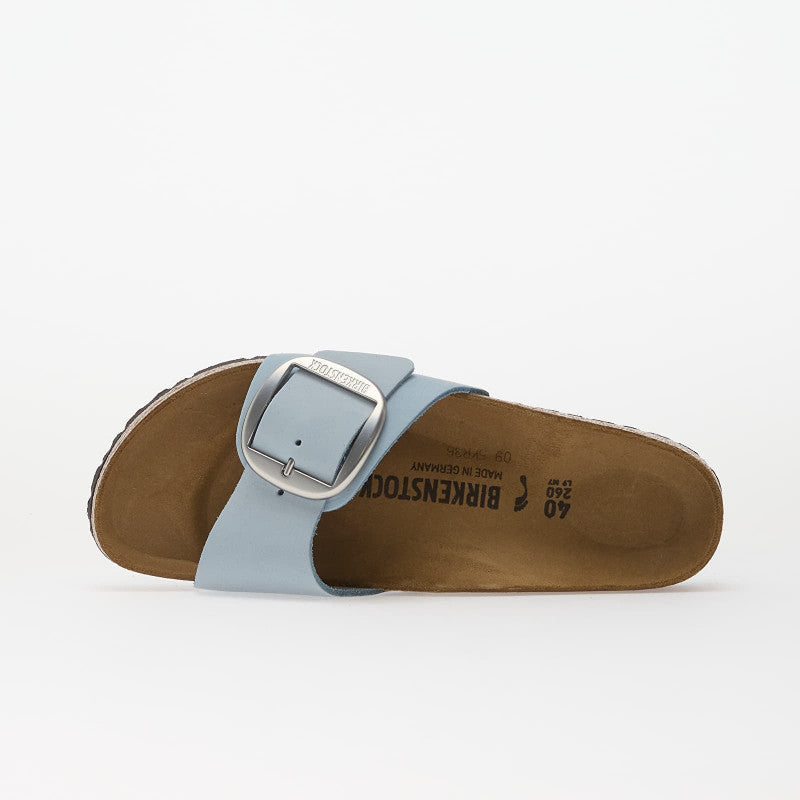 Birkenstock Madrid Big Buckle Nubuck Leather Women Baby Blue