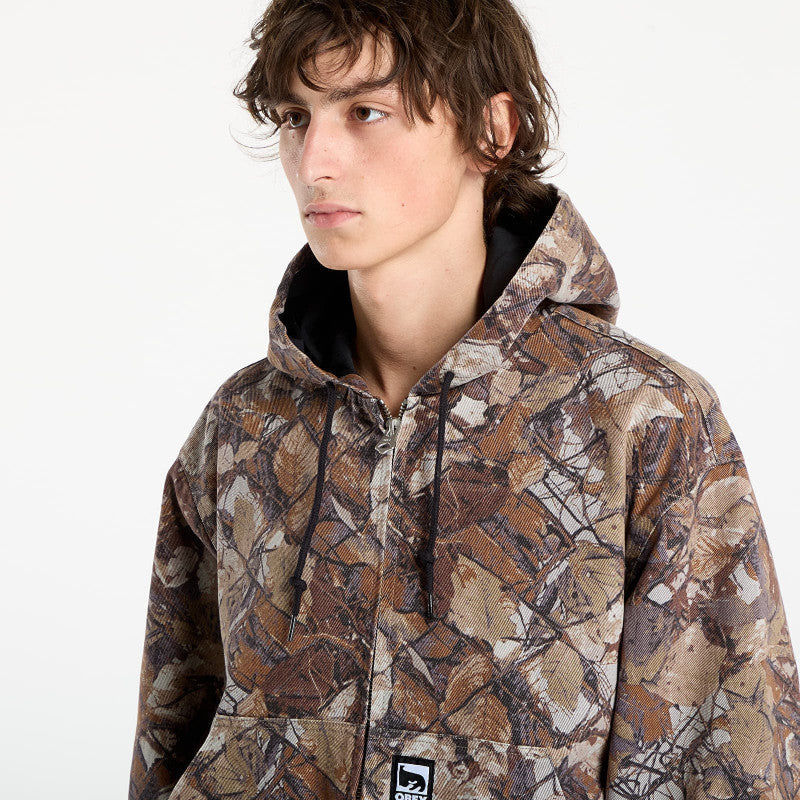 OBEY Glen Zip Up Jacket Fence Camo Multi