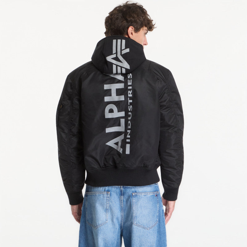 Alpha Industries MA-1 Zip Hood Backprint Black/ Reflective