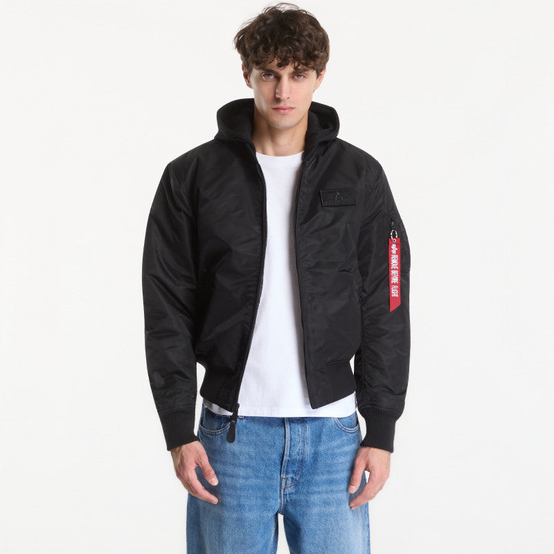 Alpha Industries MA-1 Zip Hood Backprint Black/ Reflective