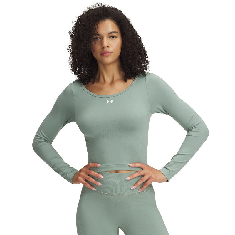 Under Armour Vanish Seamless LS Tee Silica Green/ White