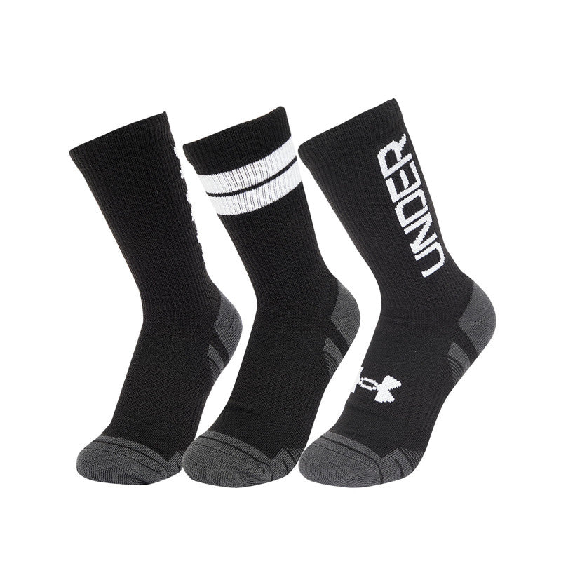 Under Armour Perf Tech Nov 3-Pack Crew Black/ Black/ White