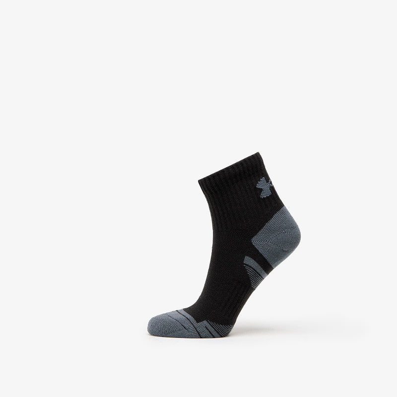 Under Armour Performance Cotton 3-Pack QTR Socks Black