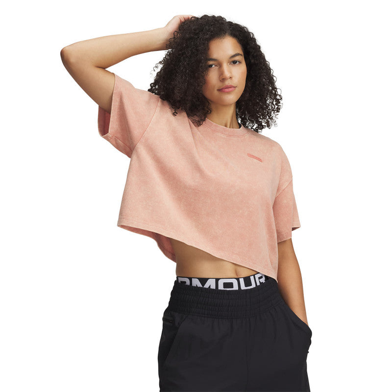 Under Armour HWT WASH SS Tee Canyon Pink/ Canyon Pink