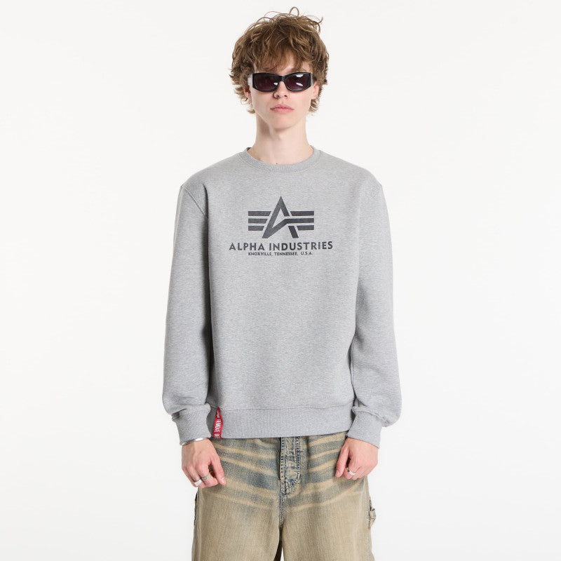 Alpha Industries Basic Sweater melange šedá