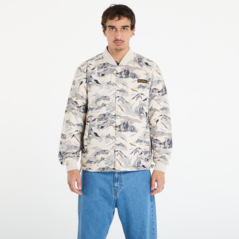 Columbia High Cascades™ Interchange Reversible Bomber Jacket Dark Stone Skylines