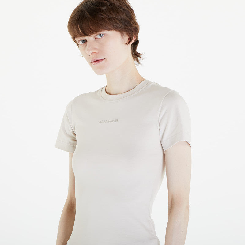 Daily Paper Logotype Women Fitted Short Sleeve T-Shirt Moonstruck Beige