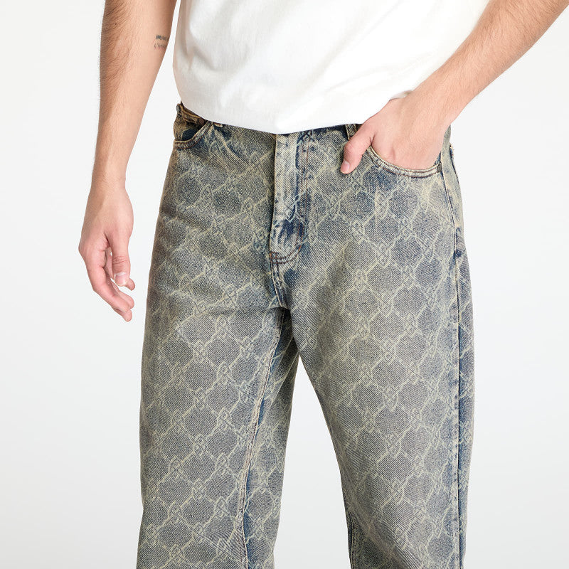 Jeansy Daily Paper Shield Laser Washed Jeans Blue