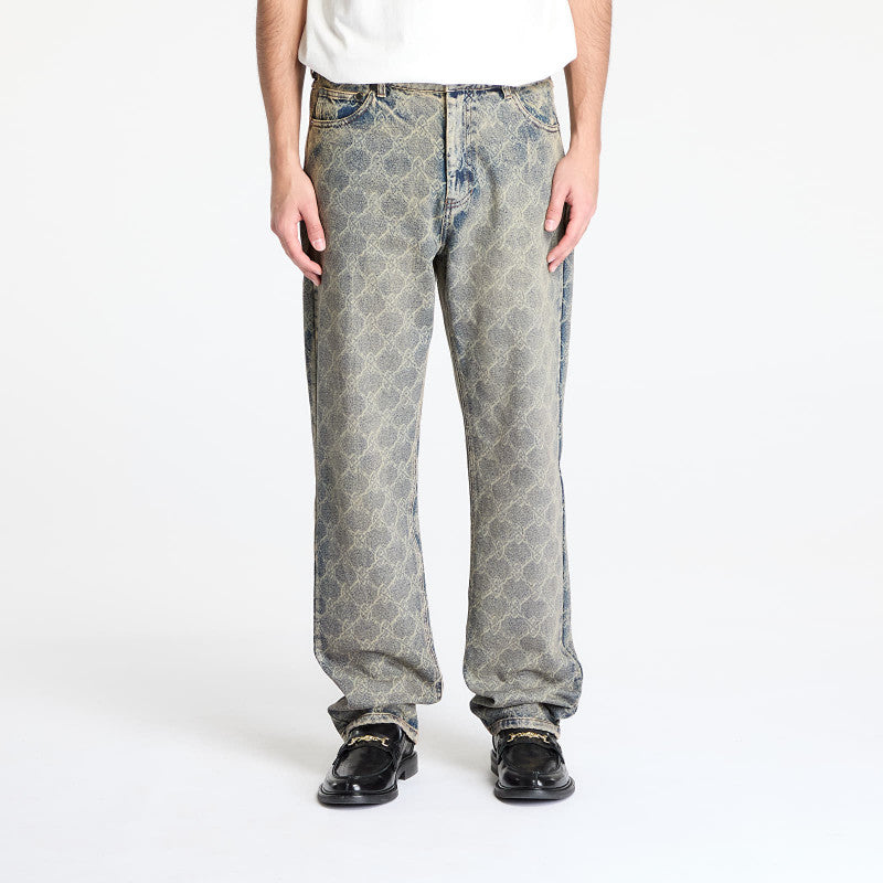Jeansy Daily Paper Shield Laser Washed Jeans Blue