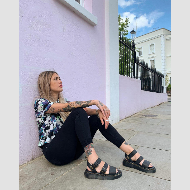 Dr. Martens Wmns Gryphon Quad Black Pisa Sandals