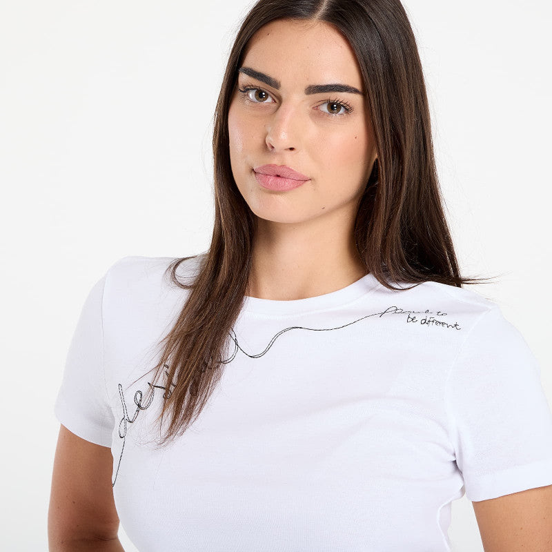 Desigual T-Shirt With Embroidered Lettering White