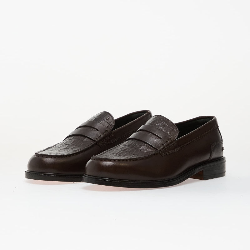 Clarks CraftJames Lo Brown Crocodile Leather