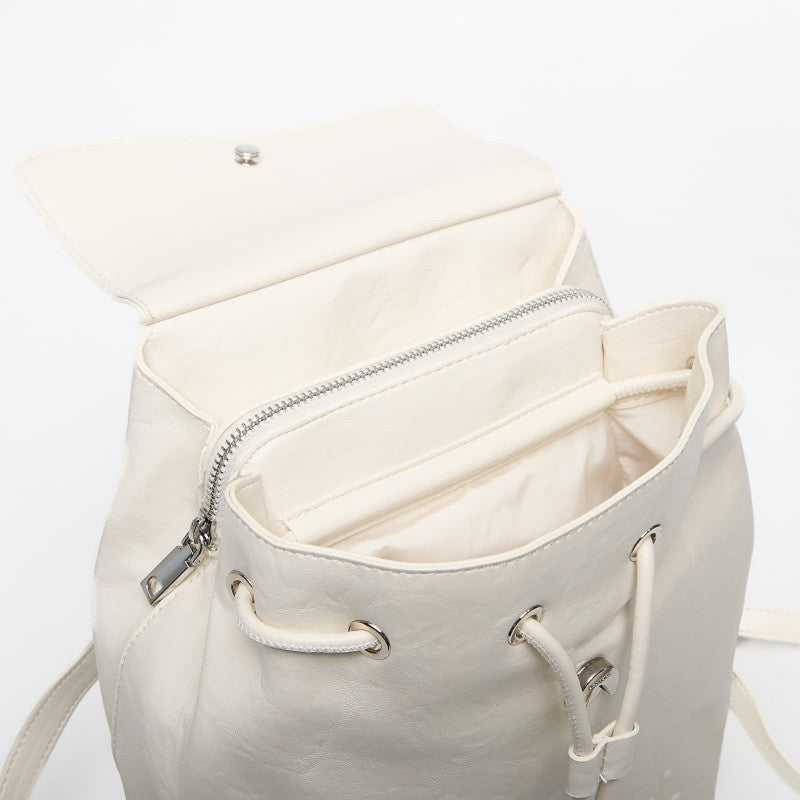 Desigual Back Half Logo Luena Mini Ecru Backpack White