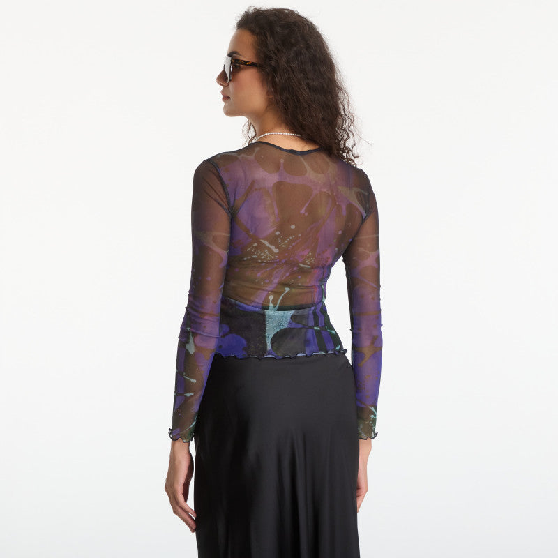 Desigual Dots Leaf Lacroix T-Shirt Blue