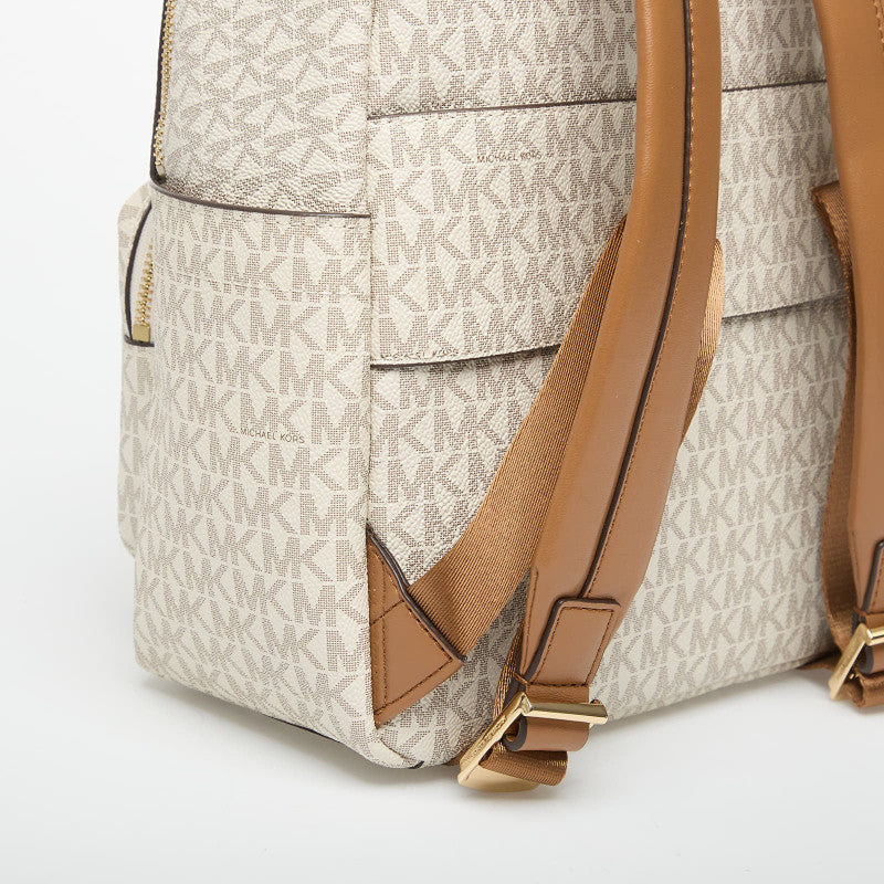 Michael Kors Tanner Medium Signature Logo Backpack Vanilla/ Acorn