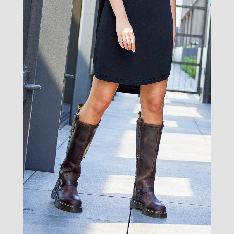 Dr. Martens Anistone BKR High Leg Dark Brown Crazy Horse