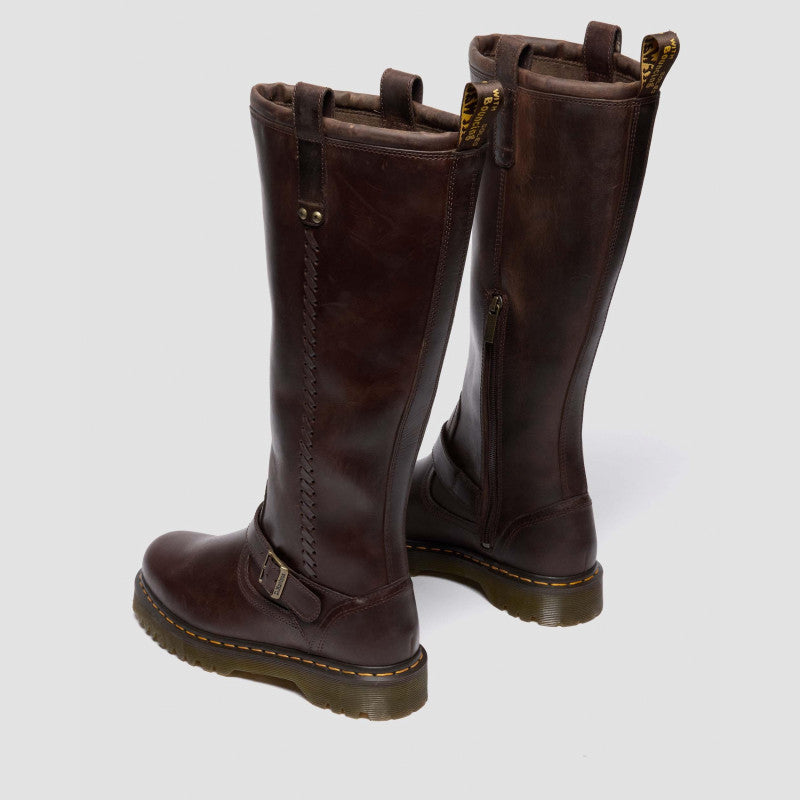 Dr. Martens Anistone BKR High Leg Dark Brown Crazy Horse