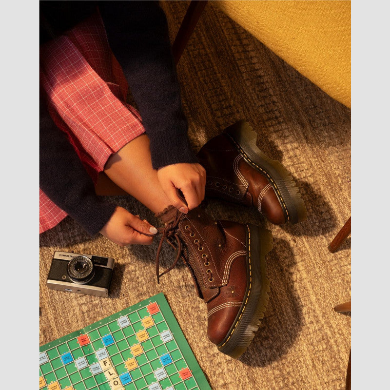 Dr. Martens SINCLAIR Flower Dark Brown Grizzly