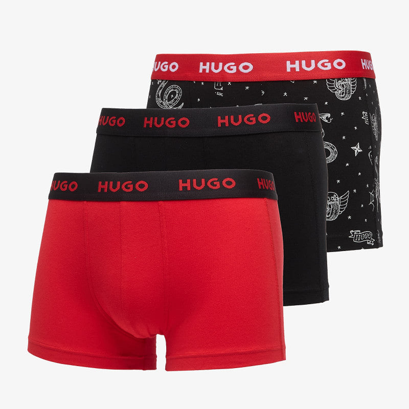 Bokserki Hugo Boss Trunk 3-Pack Design Multicolor