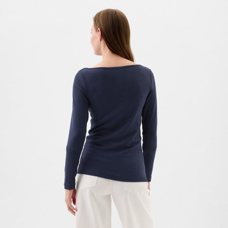 GAP Longsleeve Modal Bateau T-Shirt Navy Uniform