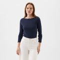 GAP Longsleeve Modal Bateau T-Shirt Navy Uniform