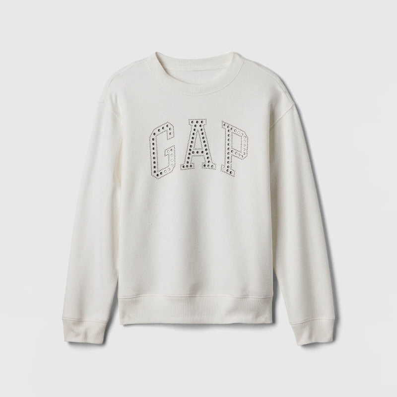 GAP Logo Crew White Rhinestone
