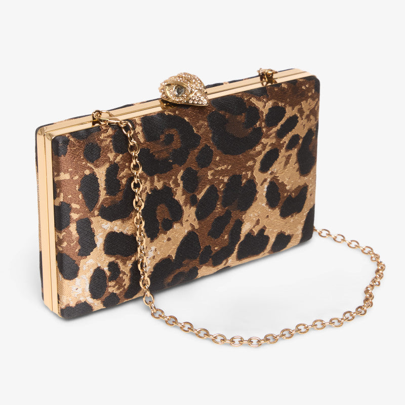 Kurt Geiger Crystal Kensington Clutch Gold Comb
