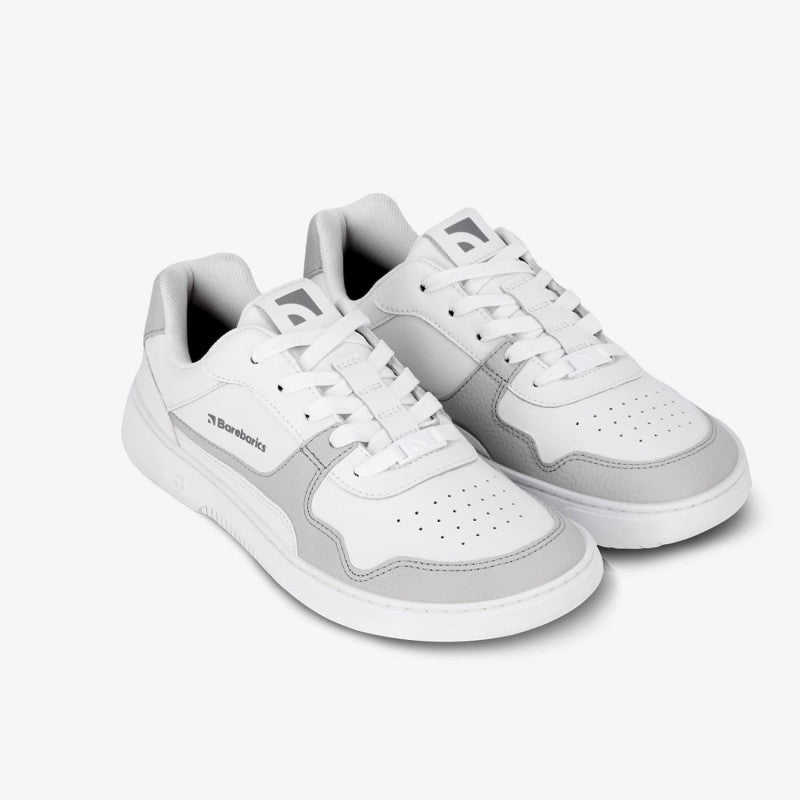 Barebarics Zing White & Light Grey Leather