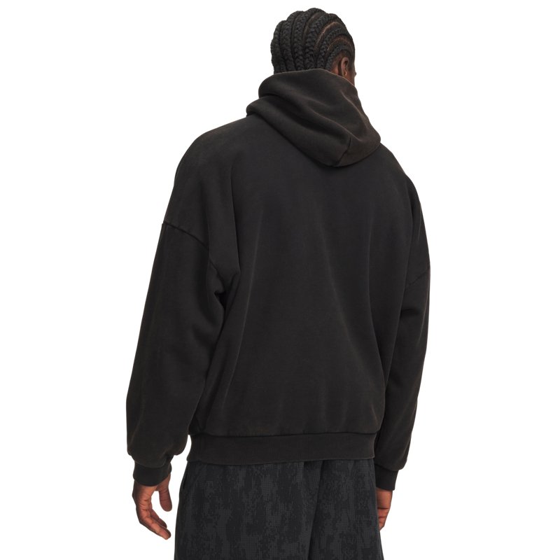 Under Armour Icon HW Flc Washed Hoodie Ultimate Black/ Ultimate Black