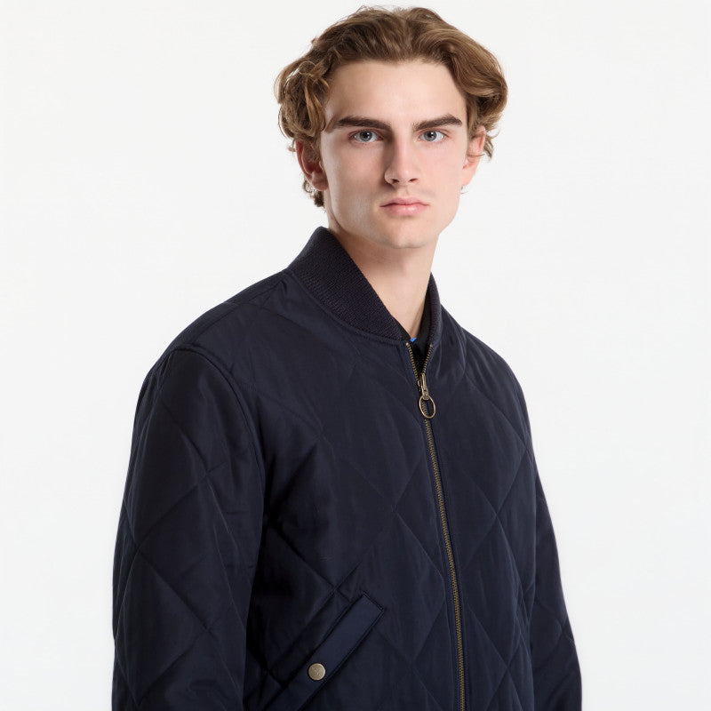 Gant Reversible Quilted Bomber Jacket Evening Blue