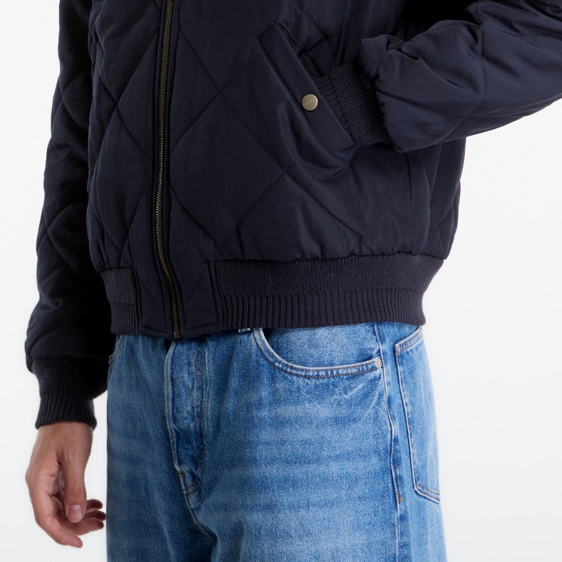 Gant Reversible Quilted Bomber Jacket Evening Blue
