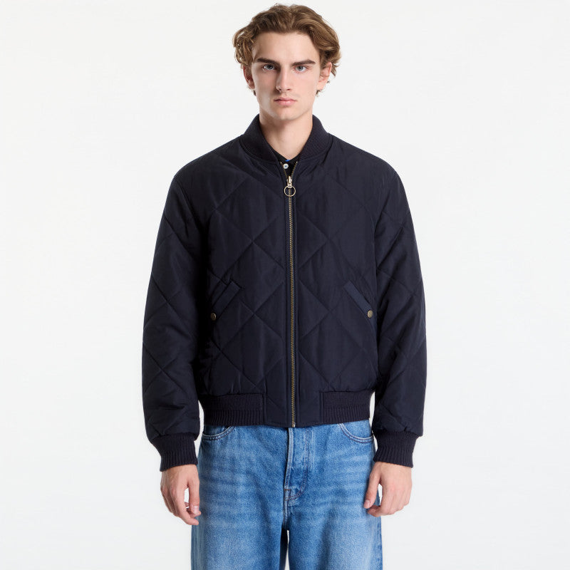 Gant Reversible Quilted Bomber Jacket Evening Blue