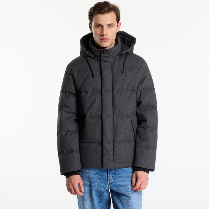 Gant Flannel Down Jacket Black Grey