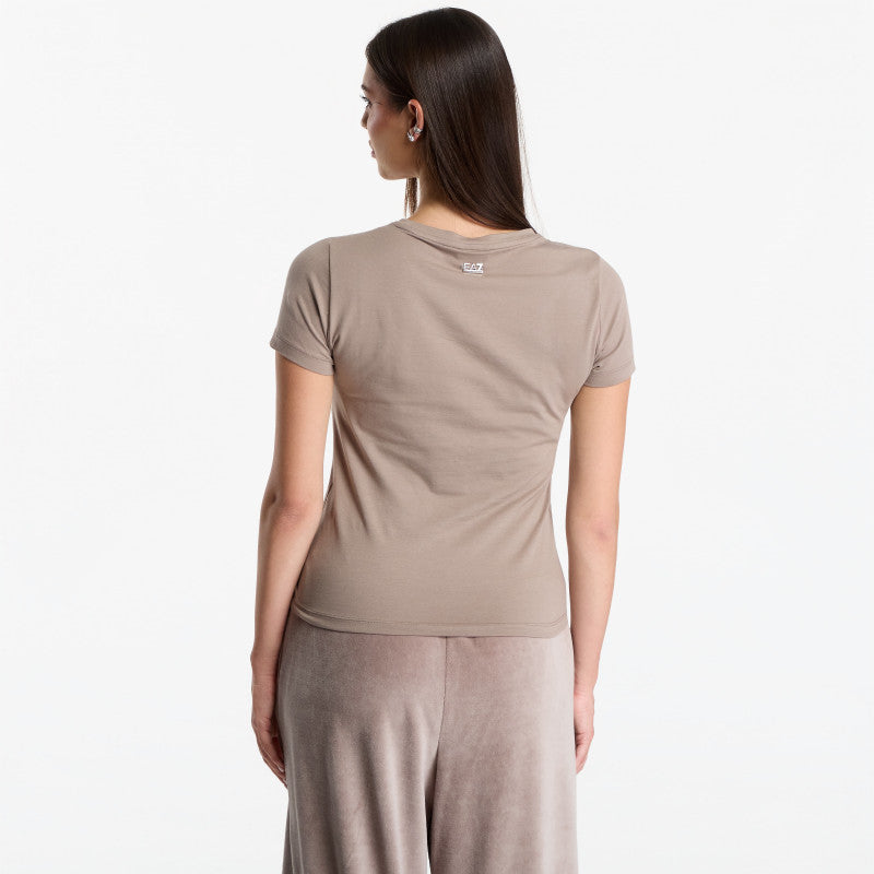 EA7 Emporio Armani Train Athletic Velour Wmns Tee Sl Cinder