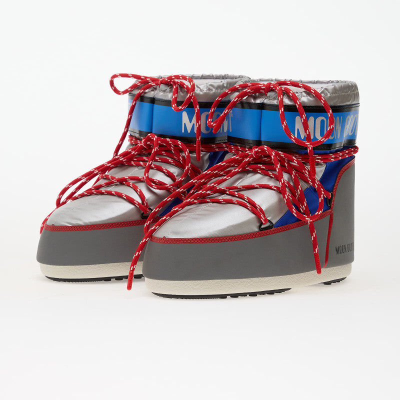 Moon Boot Icon Low Space Racing Silver/ Blue/ Red