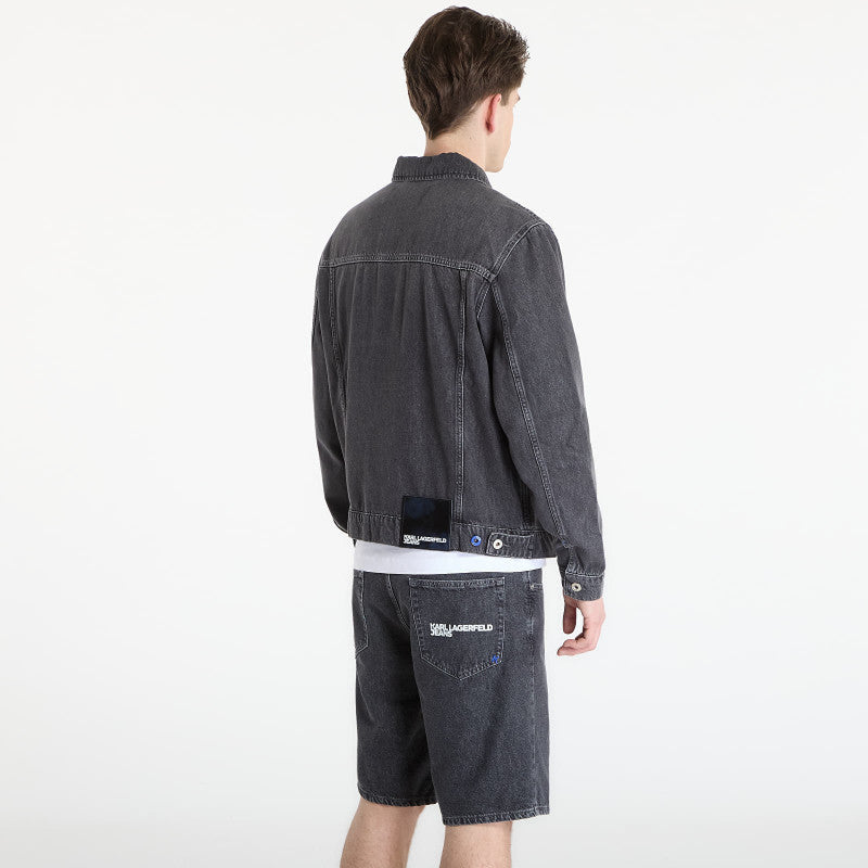 Karl Lagerfeld Jeans Regular Denim Jacket Washed Dark Grey
