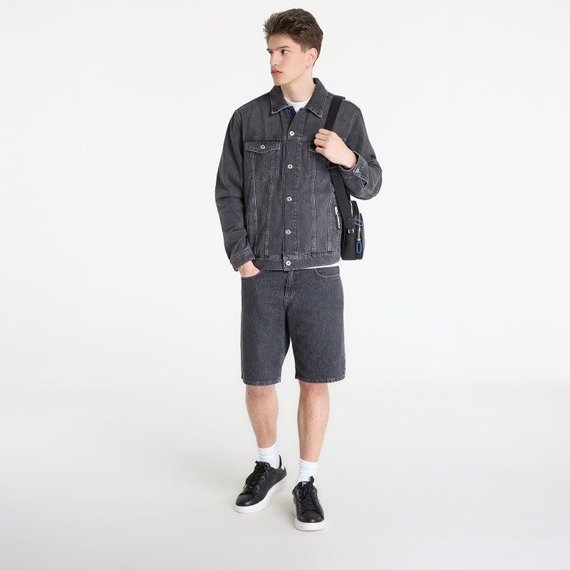 Karl Lagerfeld Jeans Regular Denim Jacket Washed Dark Grey