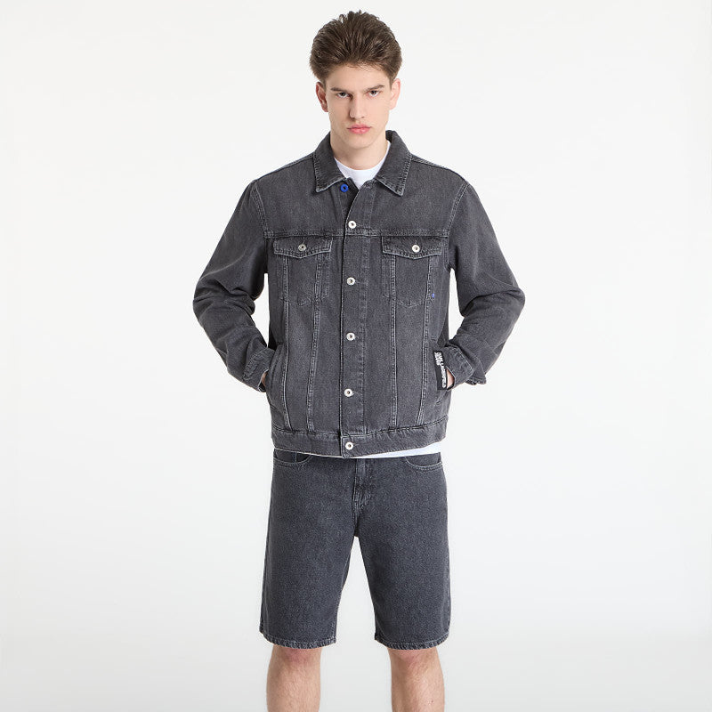 Karl Lagerfeld Jeans Regular Denim Jacket Washed Dark Grey