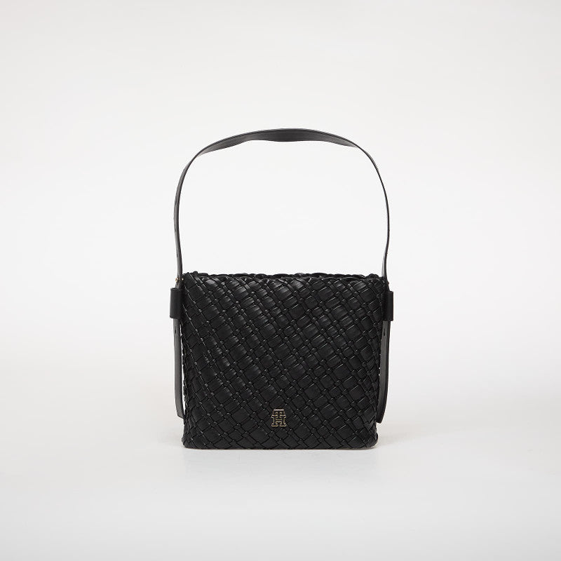 Tommy Hilfiger Th Braided Shoulder Bag Black