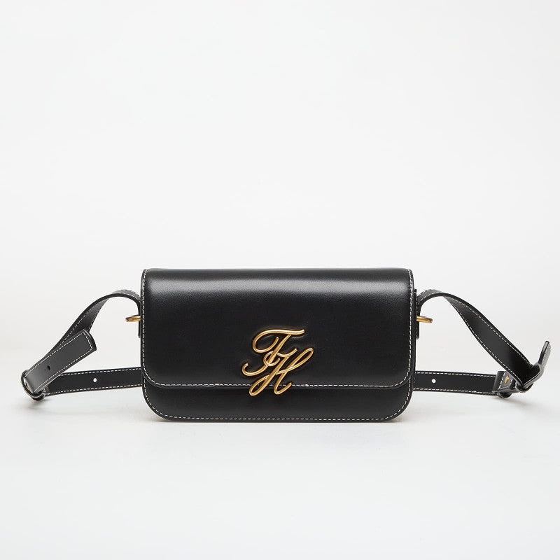 Tommy Hilfiger Script Flap Crossover Black