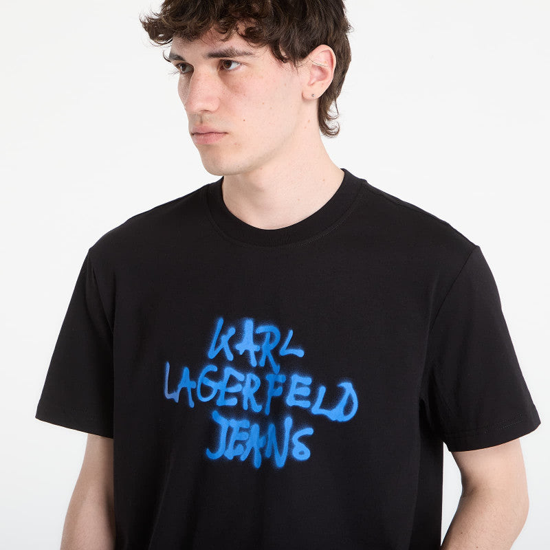 Karl Lagerfeld Jeans Reg Ss Graffiti Tee Black