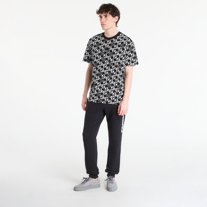 Karl Lagerfeld Jeans Reg Ss Monogram Aop Tee Outline Monogram Aop Black