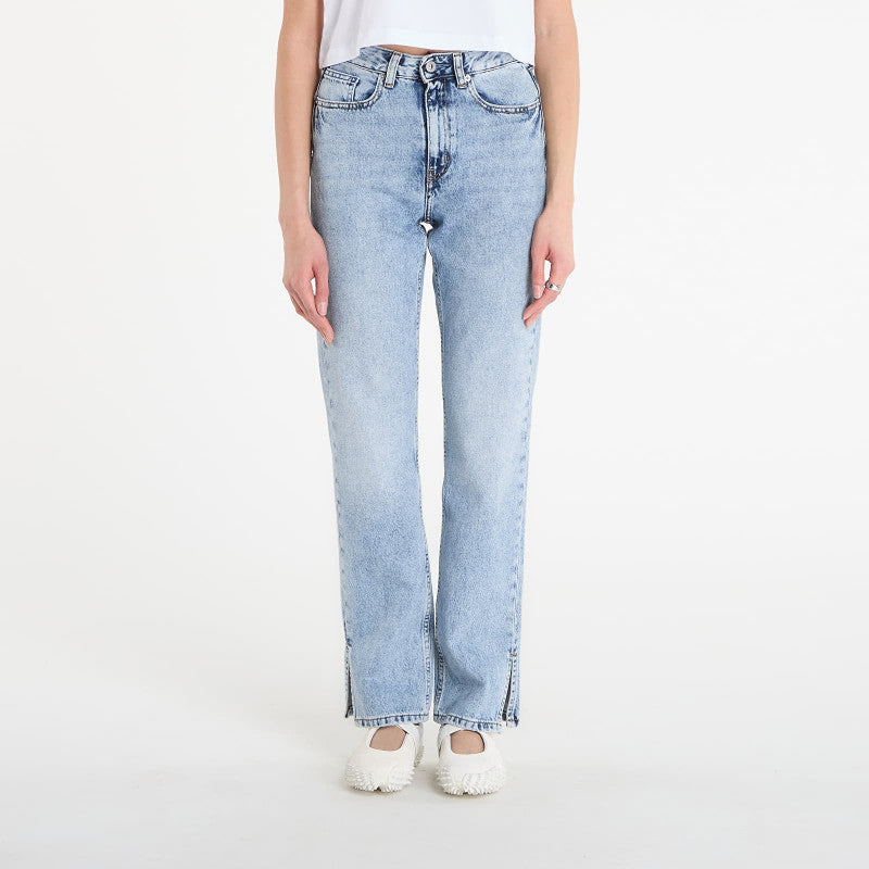 Jeansy Karl Lagerfeld Jeans Hr Straight Jeans W/ Slit Visual Acid Mid Blue