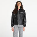 Karl Lagerfeld Jeans Faux Leather Bomber Jacket Black