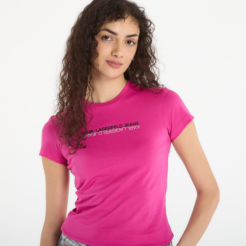 Karl Lagerfeld Jeans Slim Ss Reflection Tee Very Berry
