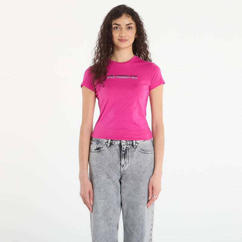 Karl Lagerfeld Jeans Slim Ss Reflection Tee Very Berry